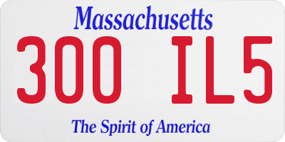 MA license plate 300IL5