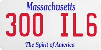 MA license plate 300IL6
