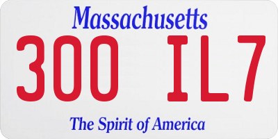MA license plate 300IL7