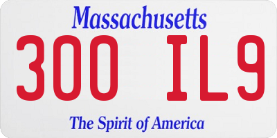 MA license plate 300IL9