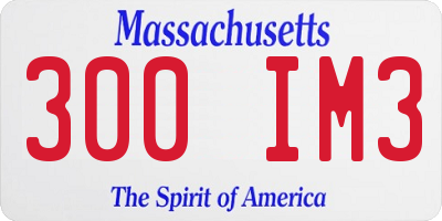 MA license plate 300IM3