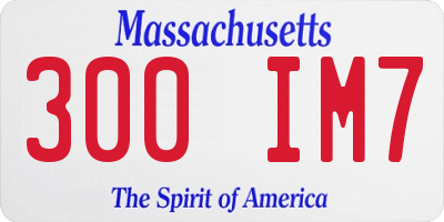 MA license plate 300IM7
