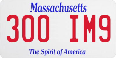 MA license plate 300IM9