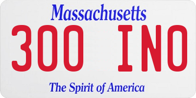 MA license plate 300IN0