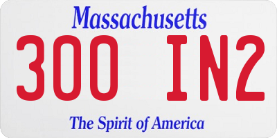 MA license plate 300IN2