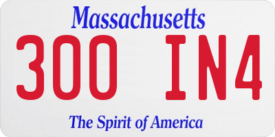 MA license plate 300IN4