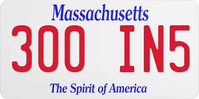 MA license plate 300IN5
