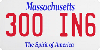 MA license plate 300IN6
