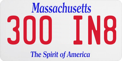 MA license plate 300IN8