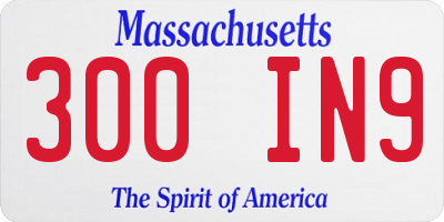 MA license plate 300IN9