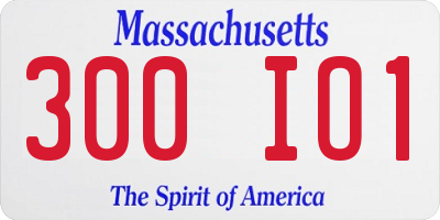 MA license plate 300IO1