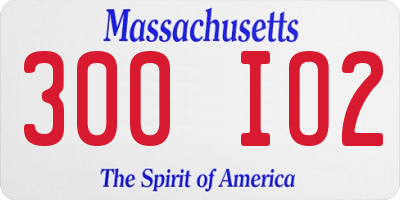 MA license plate 300IO2