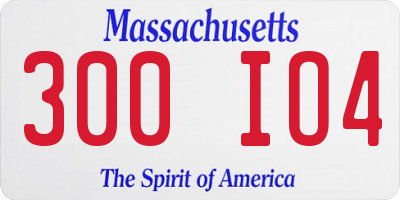 MA license plate 300IO4