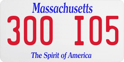 MA license plate 300IO5