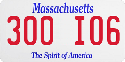 MA license plate 300IO6