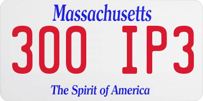 MA license plate 300IP3