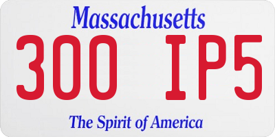 MA license plate 300IP5