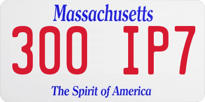 MA license plate 300IP7