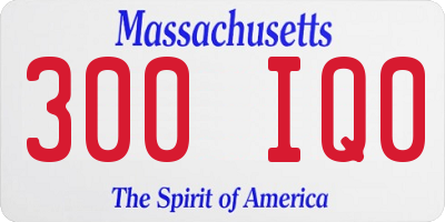 MA license plate 300IQ0