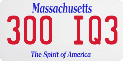 MA license plate 300IQ3