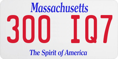 MA license plate 300IQ7