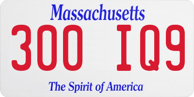 MA license plate 300IQ9