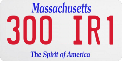 MA license plate 300IR1