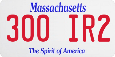 MA license plate 300IR2