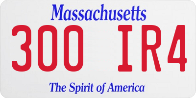 MA license plate 300IR4