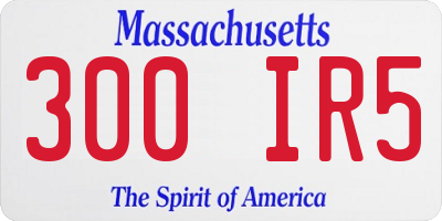 MA license plate 300IR5