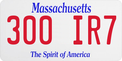 MA license plate 300IR7