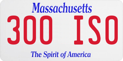 MA license plate 300IS0