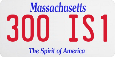 MA license plate 300IS1