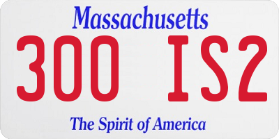 MA license plate 300IS2