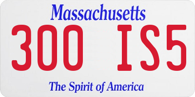 MA license plate 300IS5