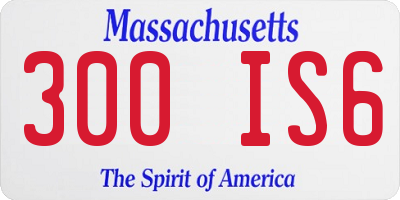 MA license plate 300IS6