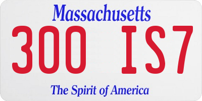 MA license plate 300IS7