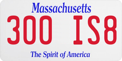 MA license plate 300IS8