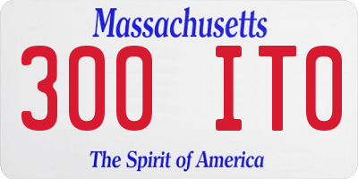 MA license plate 300IT0