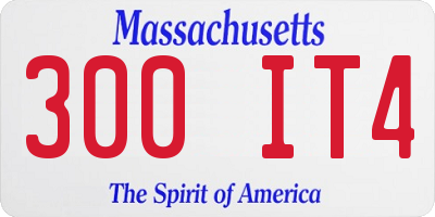 MA license plate 300IT4