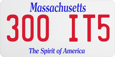 MA license plate 300IT5
