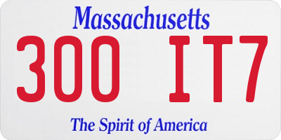 MA license plate 300IT7