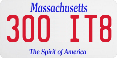 MA license plate 300IT8