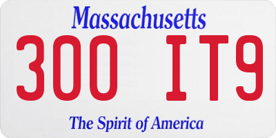 MA license plate 300IT9