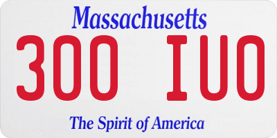 MA license plate 300IU0