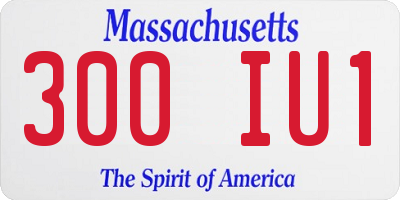MA license plate 300IU1