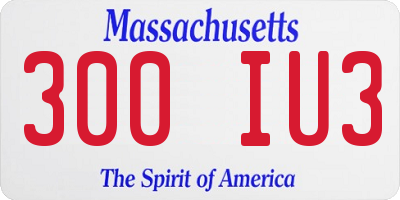 MA license plate 300IU3