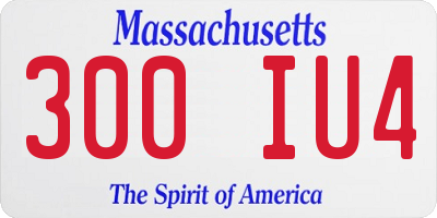 MA license plate 300IU4