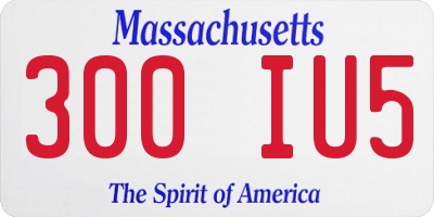 MA license plate 300IU5
