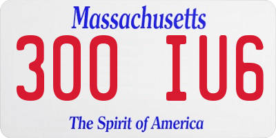 MA license plate 300IU6